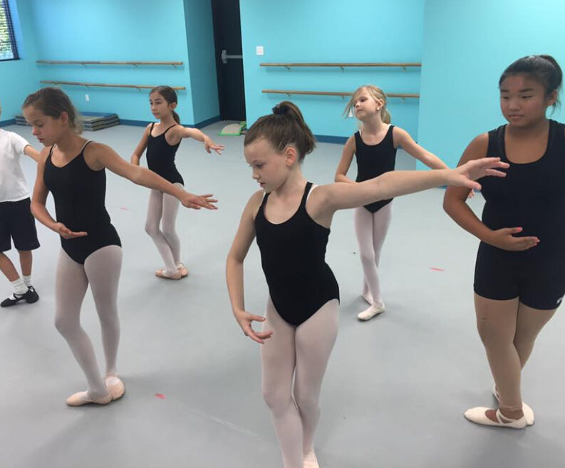 students in ballet dance class