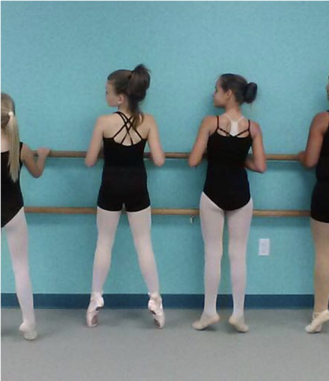 young dancers in ballet class